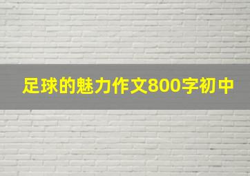 足球的魅力作文800字初中