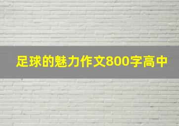 足球的魅力作文800字高中