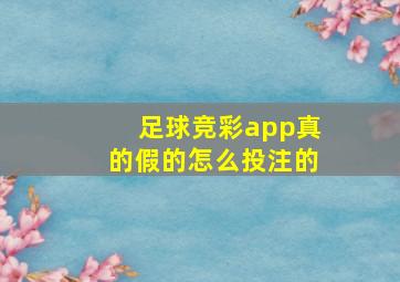 足球竞彩app真的假的怎么投注的