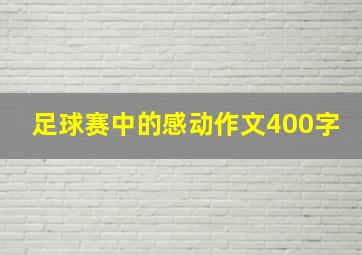 足球赛中的感动作文400字