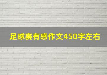 足球赛有感作文450字左右