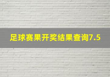 足球赛果开奖结果查询7.5