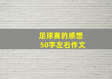 足球赛的感想50字左右作文