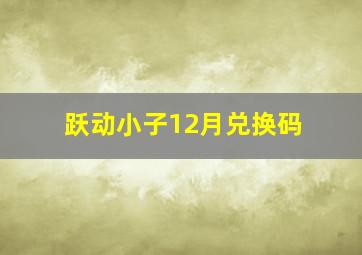 跃动小子12月兑换码