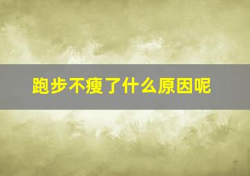 跑步不瘦了什么原因呢