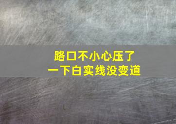 路口不小心压了一下白实线没变道