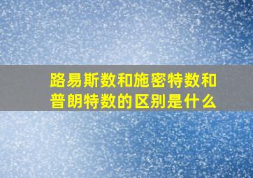 路易斯数和施密特数和普朗特数的区别是什么