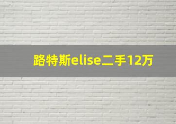 路特斯elise二手12万