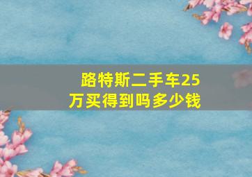 路特斯二手车25万买得到吗多少钱