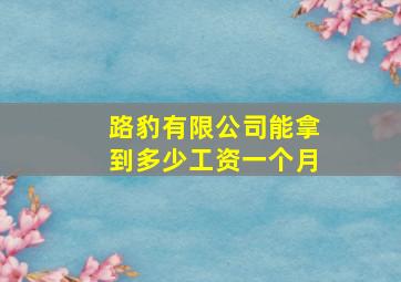 路豹有限公司能拿到多少工资一个月