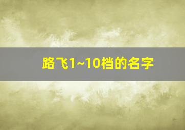 路飞1~10档的名字