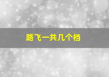 路飞一共几个档