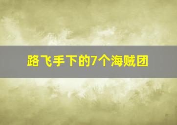 路飞手下的7个海贼团