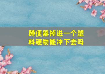 蹲便器掉进一个塑料硬物能冲下去吗