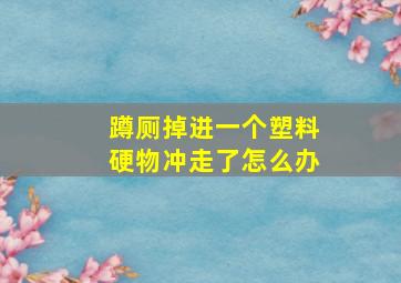 蹲厕掉进一个塑料硬物冲走了怎么办