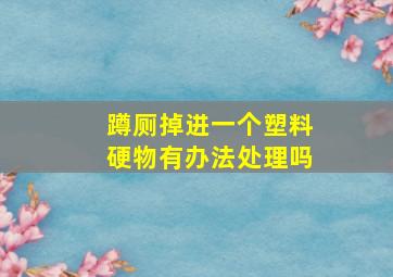 蹲厕掉进一个塑料硬物有办法处理吗