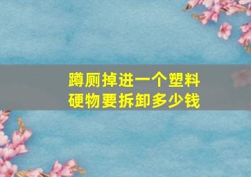 蹲厕掉进一个塑料硬物要拆卸多少钱