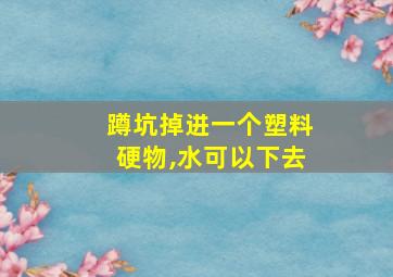 蹲坑掉进一个塑料硬物,水可以下去