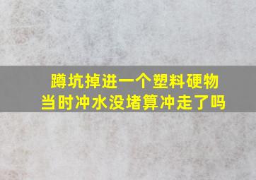 蹲坑掉进一个塑料硬物当时冲水没堵算冲走了吗