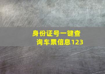 身份证号一键查询车票信息123