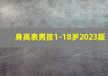 身高表男孩1-18岁2023版