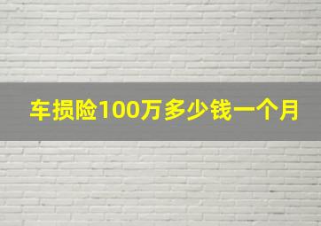 车损险100万多少钱一个月