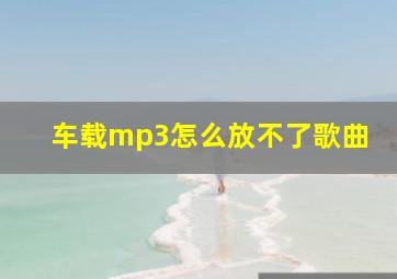 车载mp3怎么放不了歌曲