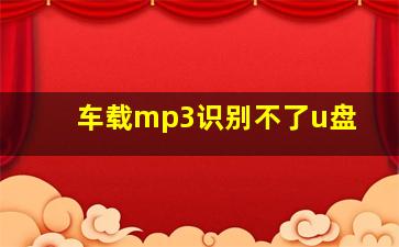 车载mp3识别不了u盘