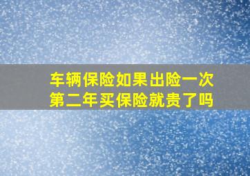 车辆保险如果出险一次第二年买保险就贵了吗