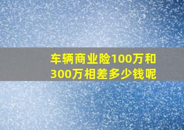 车辆商业险100万和300万相差多少钱呢