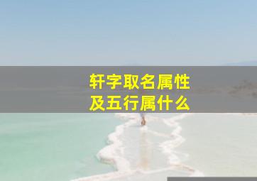 轩字取名属性及五行属什么