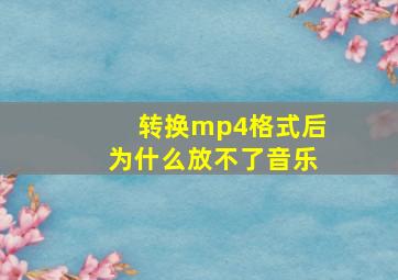 转换mp4格式后为什么放不了音乐