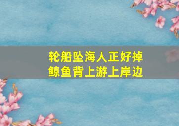 轮船坠海人正好掉鲸鱼背上游上岸边