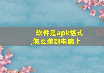 软件是apk格式,怎么装到电脑上