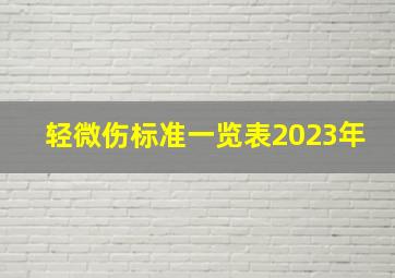 轻微伤标准一览表2023年