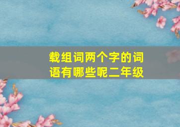 载组词两个字的词语有哪些呢二年级