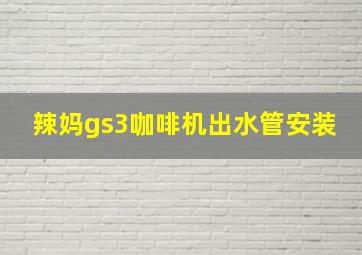 辣妈gs3咖啡机出水管安装