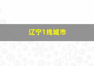 辽宁1线城市