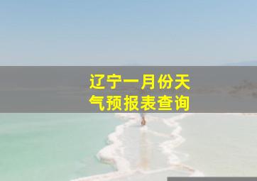 辽宁一月份天气预报表查询