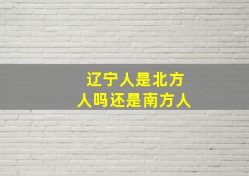 辽宁人是北方人吗还是南方人