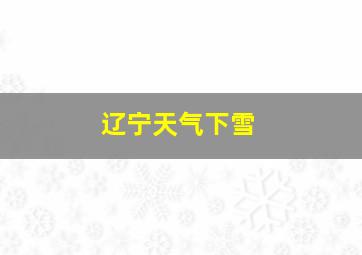 辽宁天气下雪