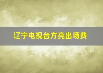 辽宁电视台方亮出场费