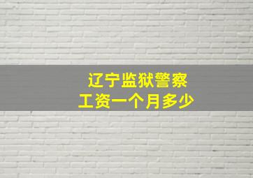 辽宁监狱警察工资一个月多少