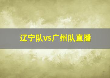 辽宁队vs广州队直播