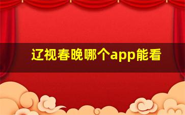 辽视春晚哪个app能看