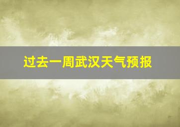 过去一周武汉天气预报