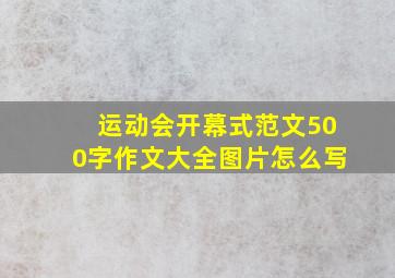 运动会开幕式范文500字作文大全图片怎么写