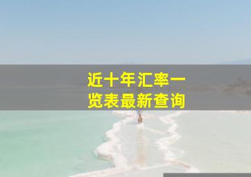 近十年汇率一览表最新查询