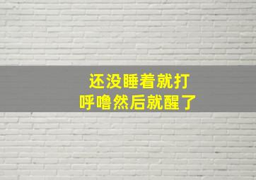 还没睡着就打呼噜然后就醒了