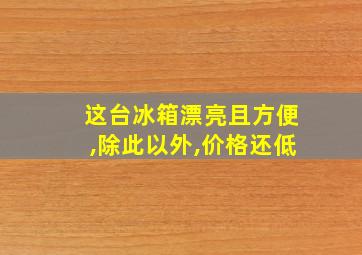 这台冰箱漂亮且方便,除此以外,价格还低